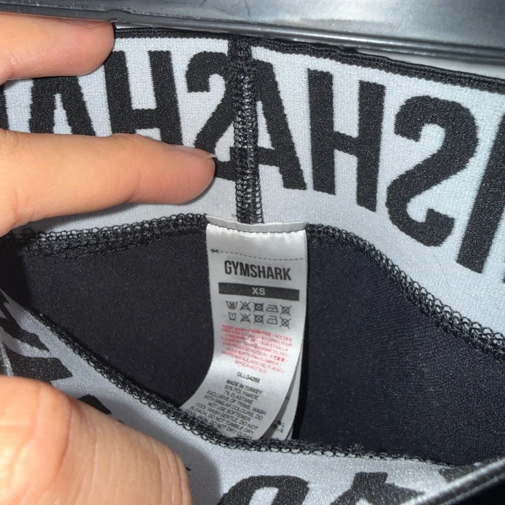 Gymshark Black and White Branded High-Waist Leggings‎